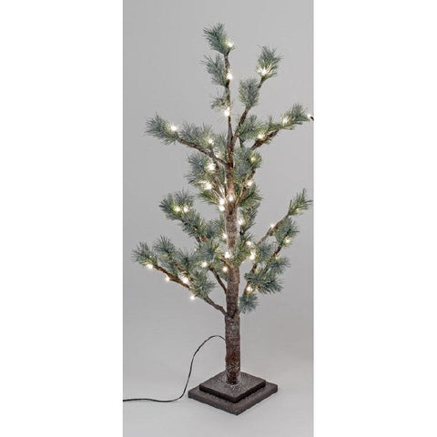 Deko Baum Pinie, Tanne mit LED Licht H. 95cm grün braun Formano W23 632203
